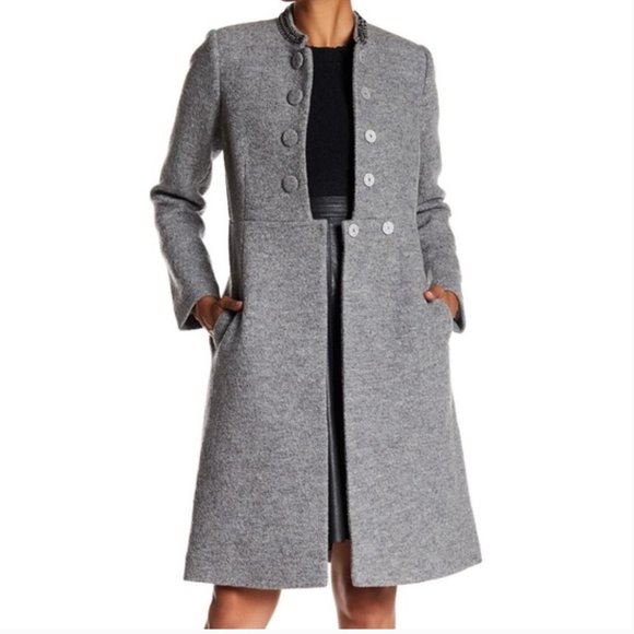 Rebecca Taylor Jackets & Blazers - Rebecca Taylor Chain Detail Wool Coat in Grey